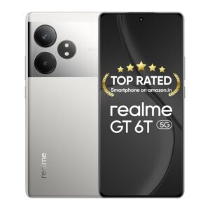 realme GT 6T 5G (Fluid Silver,8GB RAM+256GB Storage) | India's 1st 7+ Gen 3 Flagship Chipset | 1.5M + AnTuTu Score | 5500mAh+120W | The World's.