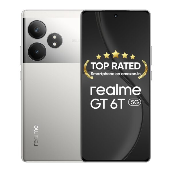 realme GT 6T 5G (Fluid Silver,8GB RAM+256GB Storage) | India's 1st 7+ Gen 3 Flagship Chipset | 1.5M + AnTuTu Score | 5500mAh+120W | The World's.
