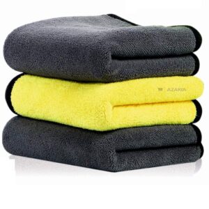 AZARIA Microfiber Cloth 30x40 cm 800 GSM Thick Lint & Streak-Free Multipurpose Cloths Automotive Microfiber Towels for Car Bike Cleaning Washing, car...
