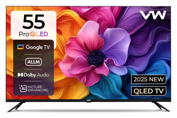 VW 140 cm (55 inches) Pro Series 4K Ultra HD Smart QLED Google TV VW55GQ1 (Black)