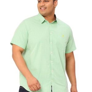 Thomas Scott Mens | Half Sleeve | Checks | Regular Fit Plus Size | 100% Cotton | Spread Collar | Casual Shirts (Available in Plus Size)