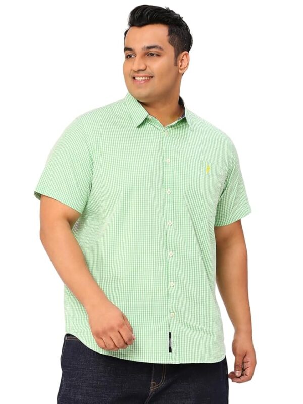 Thomas Scott Mens | Half Sleeve | Checks | Regular Fit Plus Size | 100% Cotton | Spread Collar | Casual Shirts (Available in Plus Size)