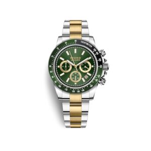 BRUNO MILANO Luxury Fashion Watch for Men Dual Tone Quartz Stainless Steel with Calendar Sport Business Wrist Watch