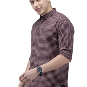 Men's Cotton Slim Button-Down Casual Shirt |Maroon |3XL |TBH-SANCHO-MR-3XL