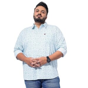The Indian Garage Co Men Plus Size Regular Fit Printed Cutaway Collar Full Sleeves Casual Shirt
